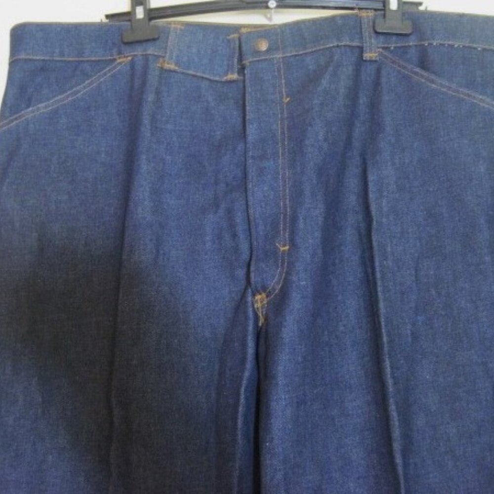 Big Mens Original WORKWEAR ~Size 46W X 32L~Heavy Duty Denim-Brass Zip Jeans~NEW